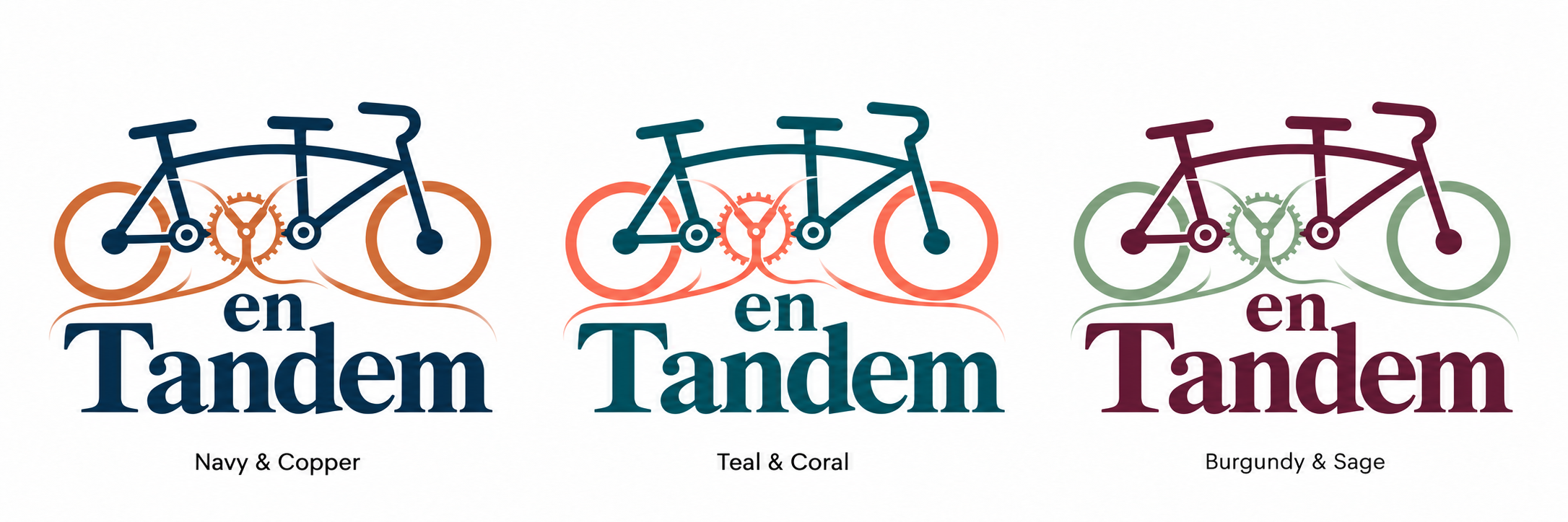 TyT en Tandem: burgundy tandem bicycle with sage wheels